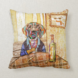 いつもワインを飲んでいるハウンドドッグはありません クッション