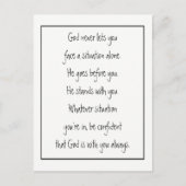 いつも一人で神と共に生きる感動的 ポストカード (正面)