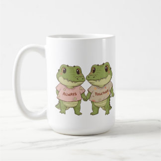いつも一緒のワニのカップルTシャツ コーヒーマグカップ
