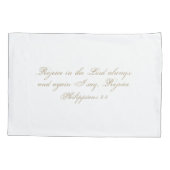 いつも主に喜びなさい。聖書のエレガント詩 枕カバー (裏面)