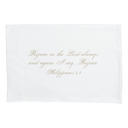 いつも主に喜びなさい。聖書のエレガント詩 枕カバー (正面)