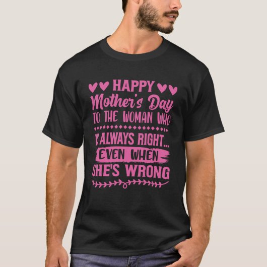 いつも元気な女性に幸せな母の日 Tシャツ (正面)