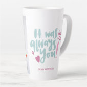 いつも可愛いカップルのフォトコーヒーマグ カフェラテマグ (右アングル)