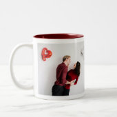 いつも可愛いロマンチックな写真バレンタイン ツートーンマグカップ (左)