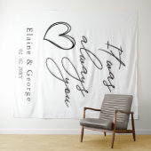 いつも君の写真結婚プロップの背景だった タペストリー (インサイチュ(横))