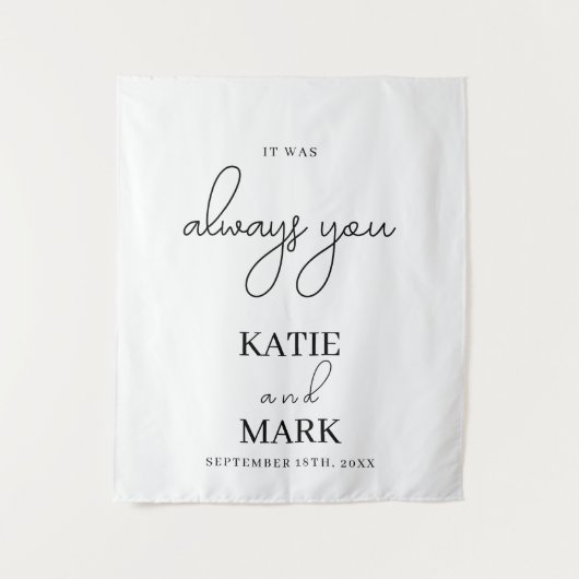 いつも君の旗結婚の看板だ タペストリー (正面)