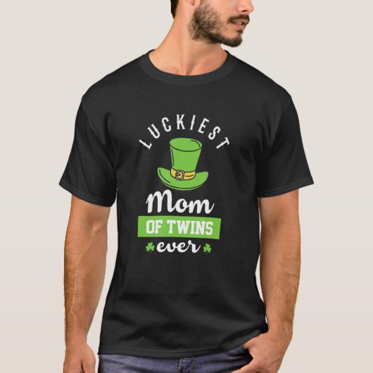 いつも妊娠の発表の双子の最も幸運な母 Tシャツ (正面)
