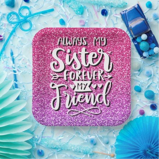 いつも妹はずっと友達のタイポグラフィ ペーパープレート (パーティー)