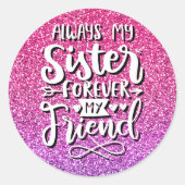 いつも妹はずっと友達のタイポグラフィ ラウンドシール (正面)