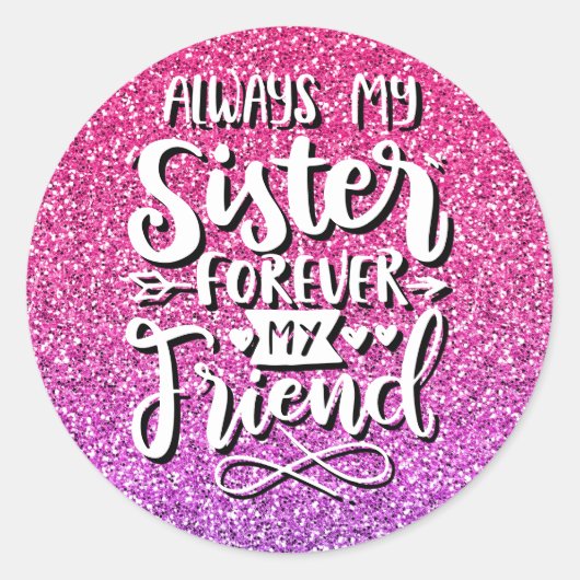いつも妹はずっと友達のタイポグラフィ ラウンドシール (正面)
