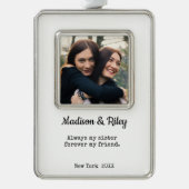 いつも妹、永遠の友 | シスター シルバープレートフレームオーナメント (正面)