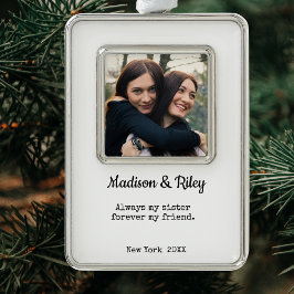 いつも妹、永遠の友 | シスター シルバープレートフレームオーナメント