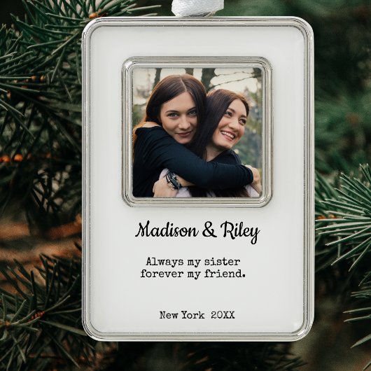 いつも妹、永遠の友 | シスター シルバープレートフレームオーナメント