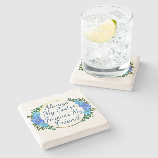 『いつも姉は永遠に私の友達の青いフローラ』 ストーンコースター (横)