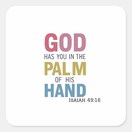 いつも導いてくれる神の摂理の手 スクエアシール (正面)