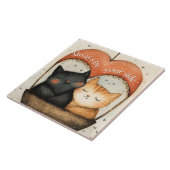 いつも居心地の良い猫の気球に乗る タイル (側面)