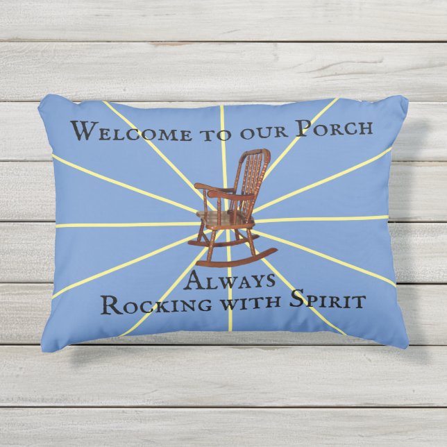 いつも心で揺れる私たちのポーチへようこそ | アウトドアクッション (正面)
