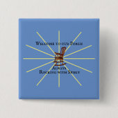 いつも心で揺れる私たちのポーチへようこそ | 缶バッジ (正面)