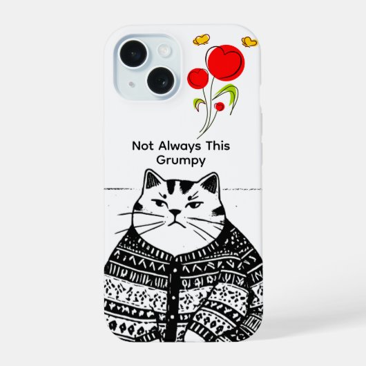 いつも怒ってるわけじゃない猫のスマホケース iPhone 15ケース (裏面)