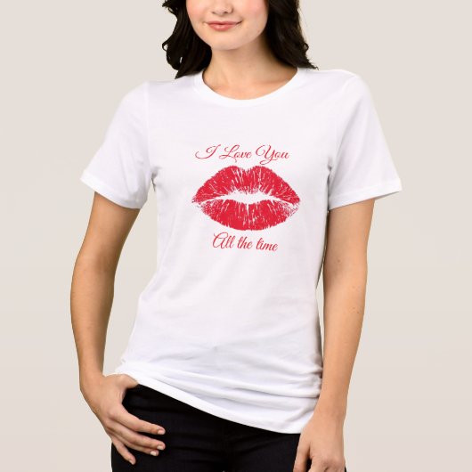 いつも愛してる ホワイト半袖Tシャツ トライブレンドTシャツ (正面)