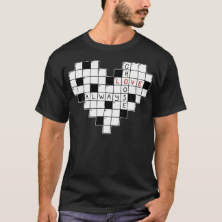いつも愛を選ぶ クロスワード ハート Tシャツ