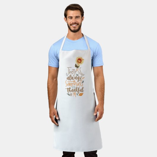 いつも感謝すべきことがある エプロン (着用した状態)