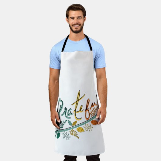 いつも感謝する エプロン (着用した状態)