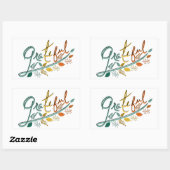 いつも感謝する 長方形シール (シート)