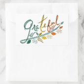 いつも感謝する 長方形シール (バッグ)