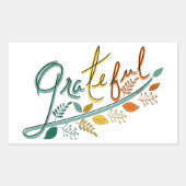 いつも感謝する 長方形シール (正面)