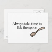 いつも時間をかけてスプーンをなめる ポストカード (正面/裏面)