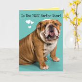 いつも最高の遠野郎に!父おもしろいの日のカード カード (黄色い花)