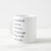 いつも本当のことを言おもしろいう コーヒーマグカップ (正面左)