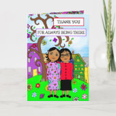 いつも来てくれてありがとう友情 カード (正面)