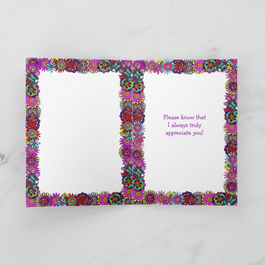 いつも来てくれてありがとう友情 カード (内部)