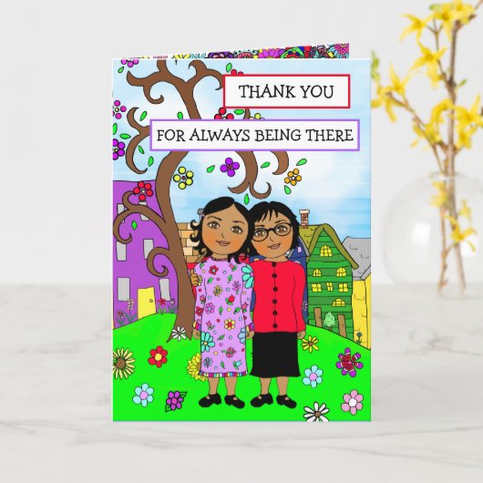 いつも来てくれてありがとう友情 カード (黄色い花)