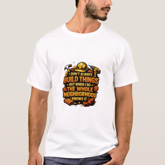 いつも楽しく建設してるわけじゃない Funny 建設 Tシャツ (正面)