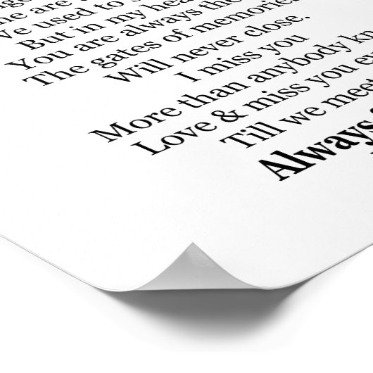 いつも永遠に母を愛する ポスター (角)