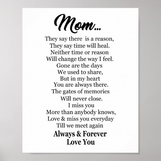 いつも永遠に母を愛する ポスター (正面)