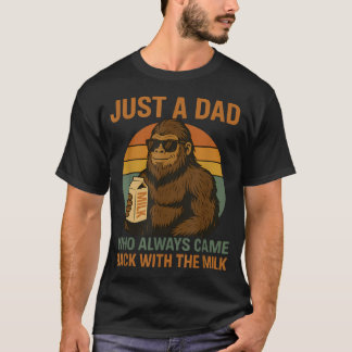 いつも牛乳を忘れずに買ってきてくれるただの父さん Tシャツ