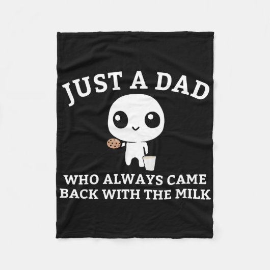 いつも牛乳を買って帰ってくるただの父1 フリースブランケット (正面)