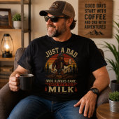 いつも牛乳を買って帰ってくるだけのパパ Tシャツ