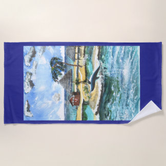 いつも相棒で泳ぐ ビーチタオル