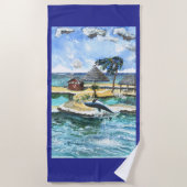 いつも相棒で泳ぐ ビーチタオル (正面)