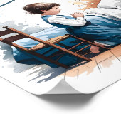 いつも祈りなさい キリスト教の幼児期の壁アートプリント ポスター (角)