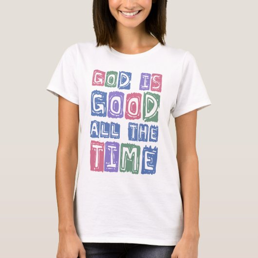 いつも神はよきかた神様 復古信仰デザイン Tシャツ (正面)