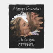 いつも私はあなたを愛していることを思い出す フリースブランケット (正面)