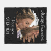 いつも私はあなたを愛していることを思い出す フリースブランケット (正面(横))