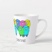 いつも編む準備ができて、カラフル羊。お名前 カフェラテマグ (右)