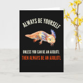 いつも自分になれ、かわいいアクソロおもしろいトル カード (黄色い花)